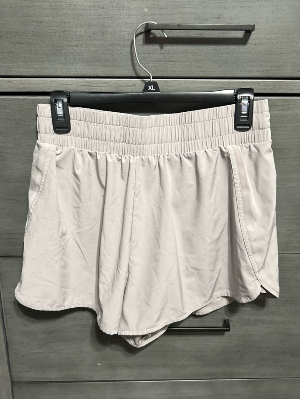 Light Gray Vitality Women's Athletic Shorts with Elastic Waist